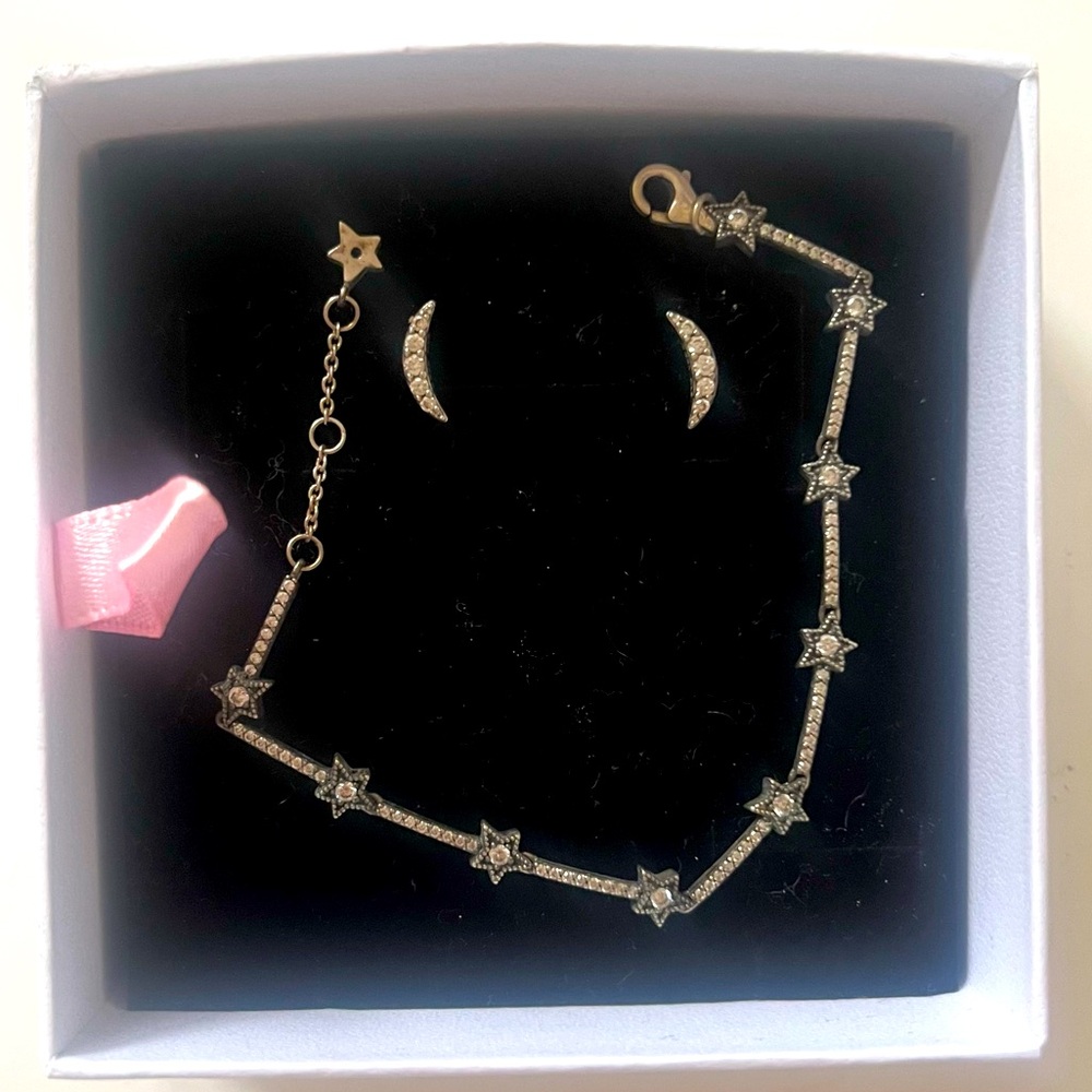 Pandora silver bracelet and earrings